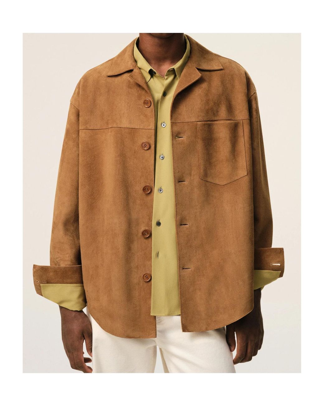 AMI Brown Ami Buttoned Overshirt for men