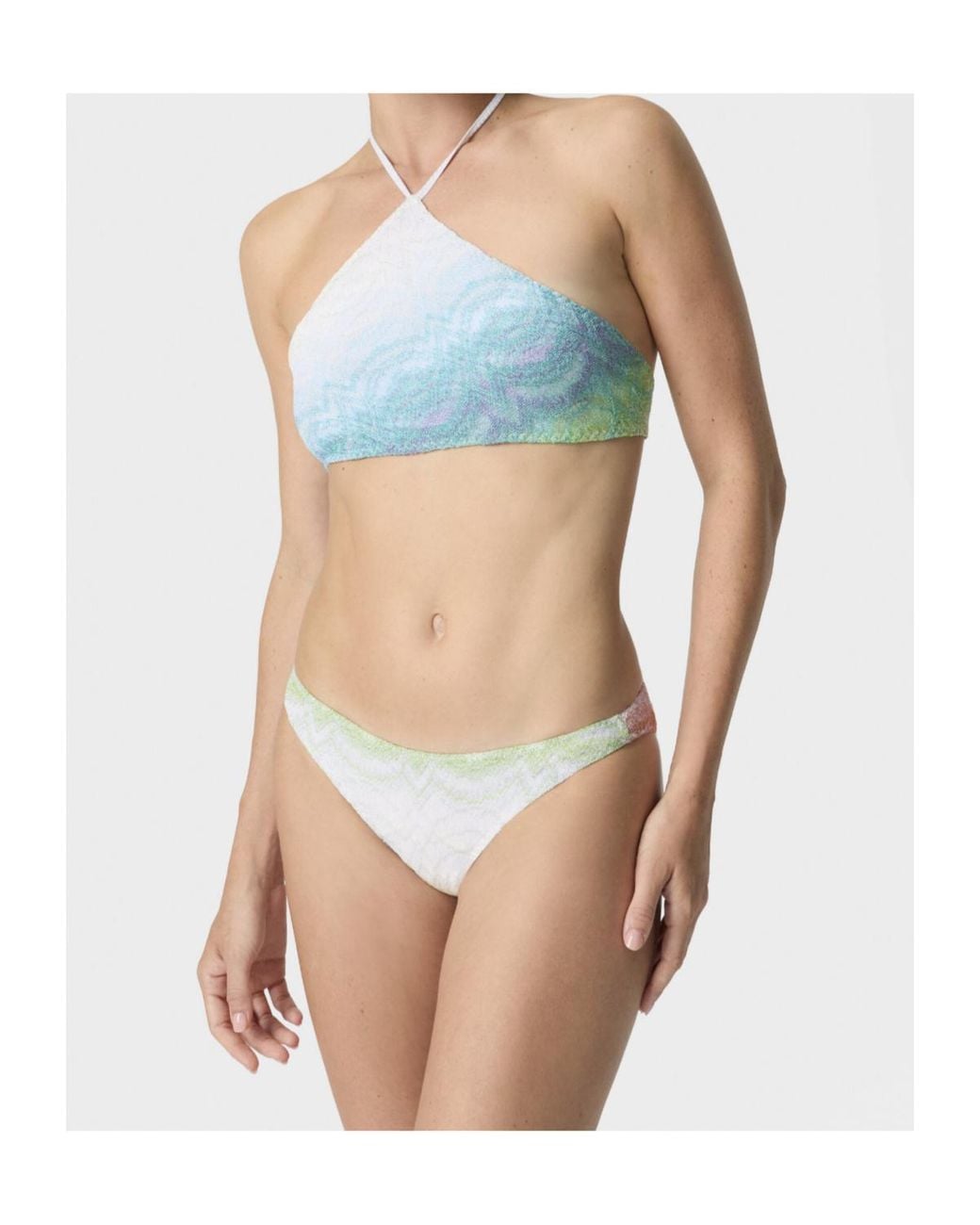 Missoni Blue Halterneck Patterned Bikini