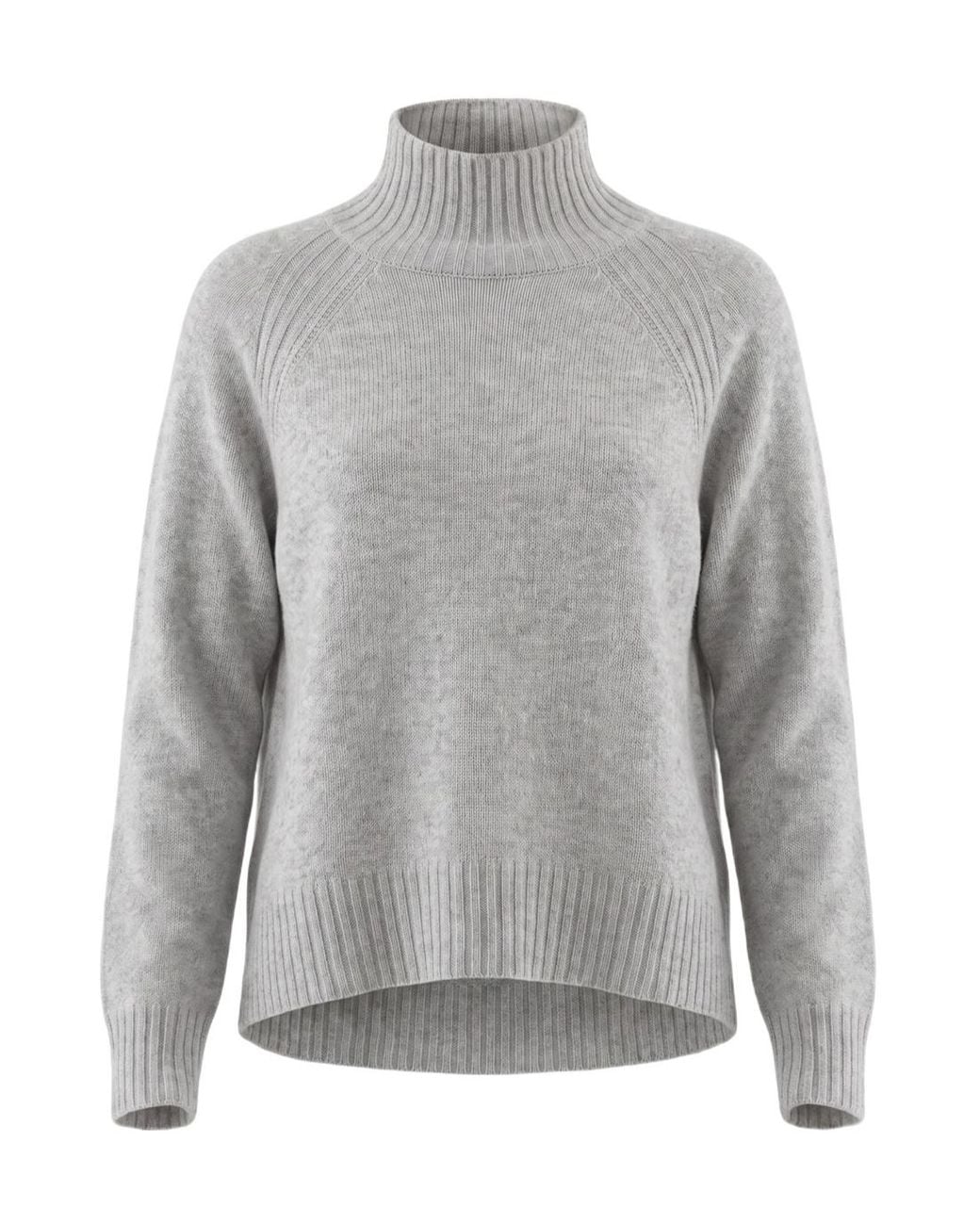 Dondup Gray Raglan-Sleeve Wool Sweater