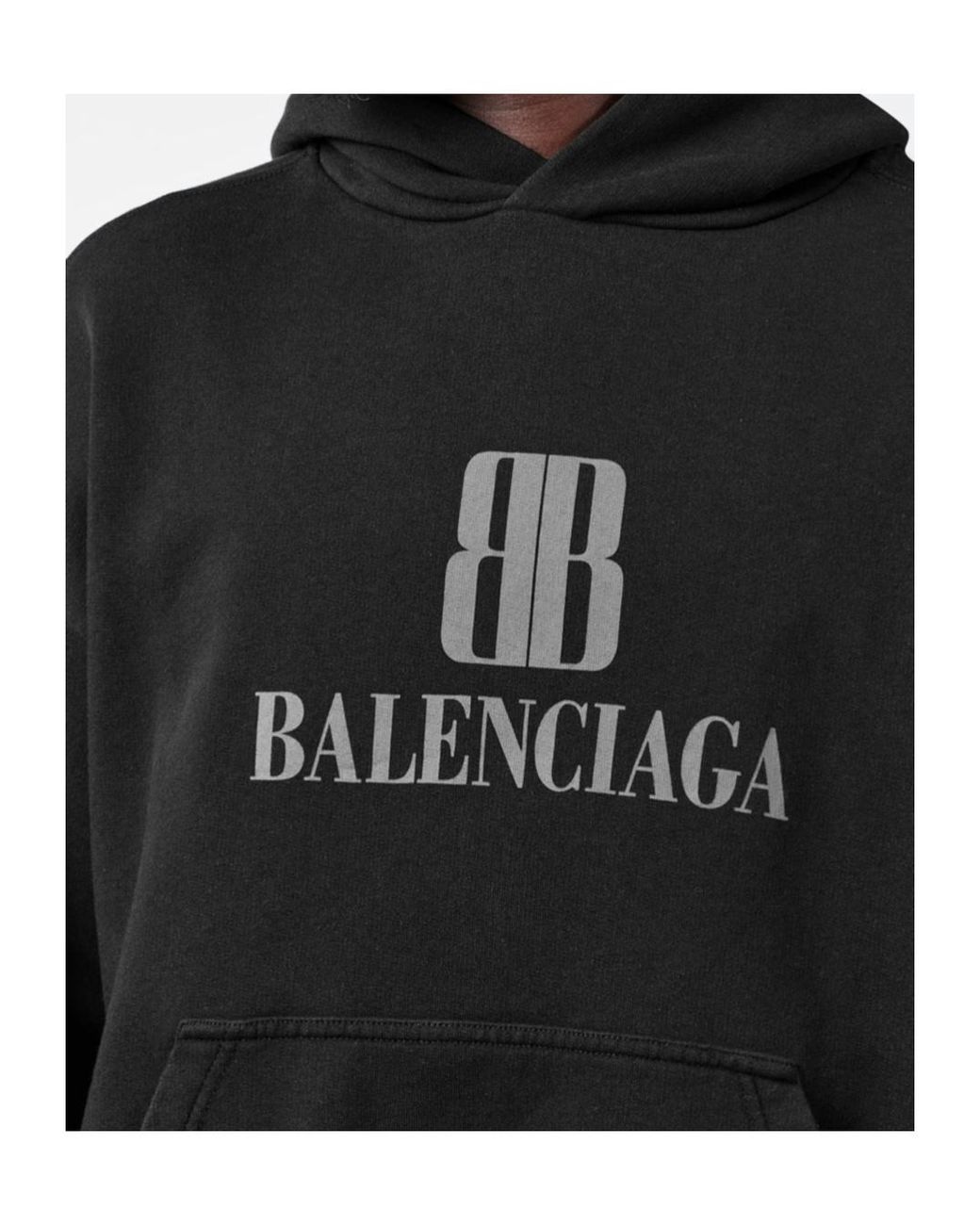 Balenciaga Black Logo Hoodie for men