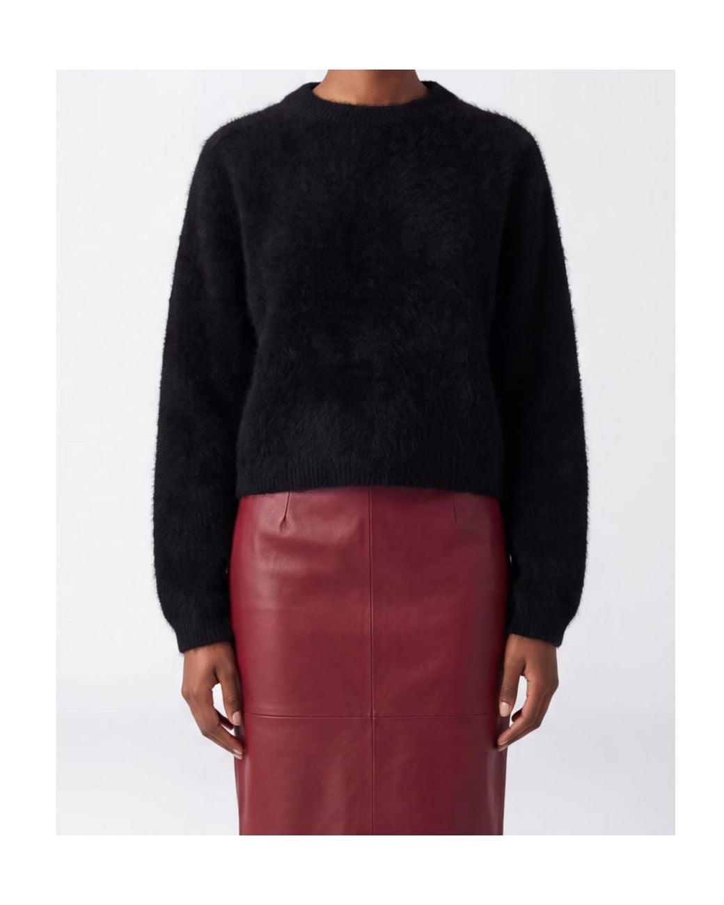 Soft Goat Black Crew-Neck Long-Sleeve Sweater