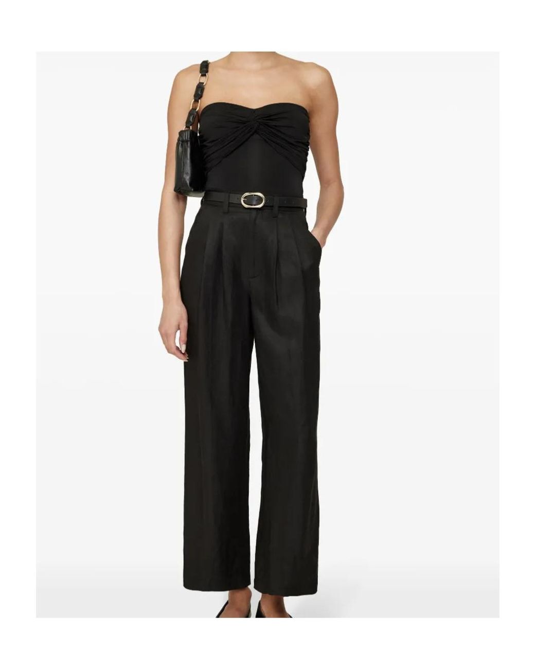 Anine Bing Black Carrie Cropped Trousers
