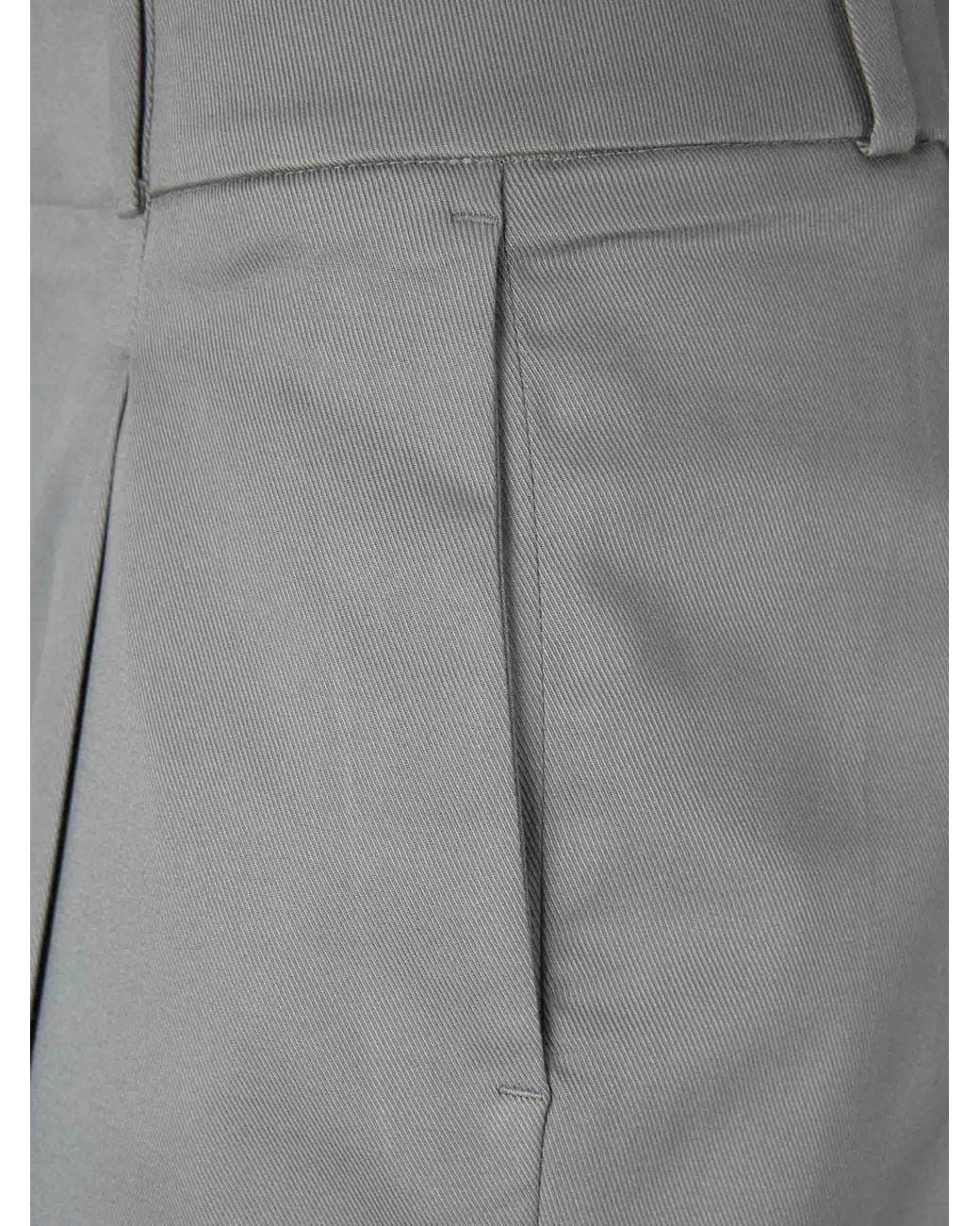 Peserico Gray Pleated Straight Leg Trousers