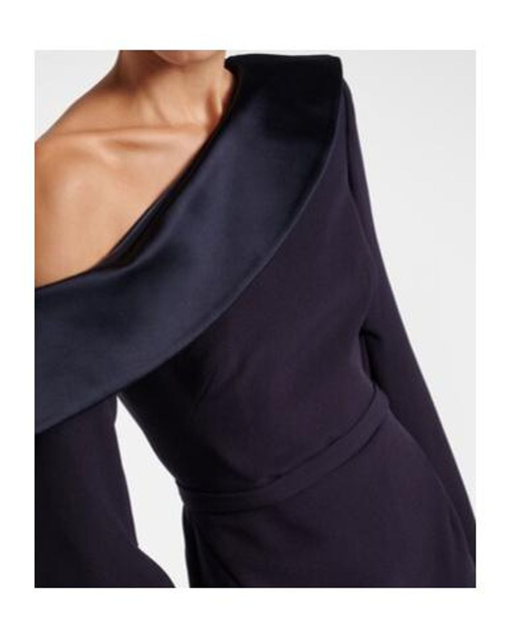 Safiyaa Blue Rinoa Caped Crépe Gown