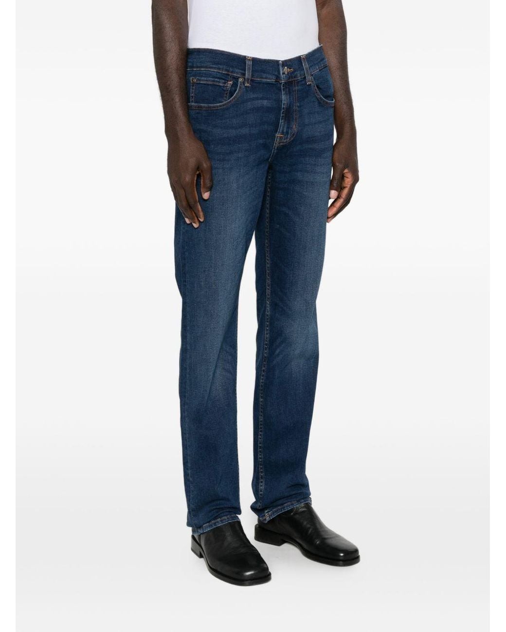 7 For All Mankind Blue Logo Jeans for men