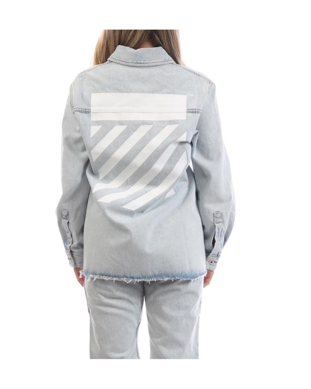 Off-White c/o Virgil Abloh Gray Diagonal Long Sleeve Shirt