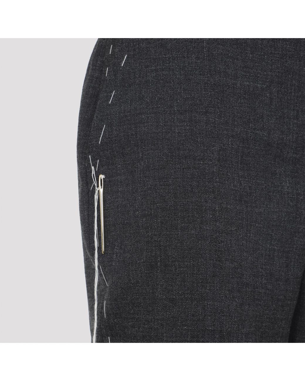 Moschino Gray Stitched Straight Trousers