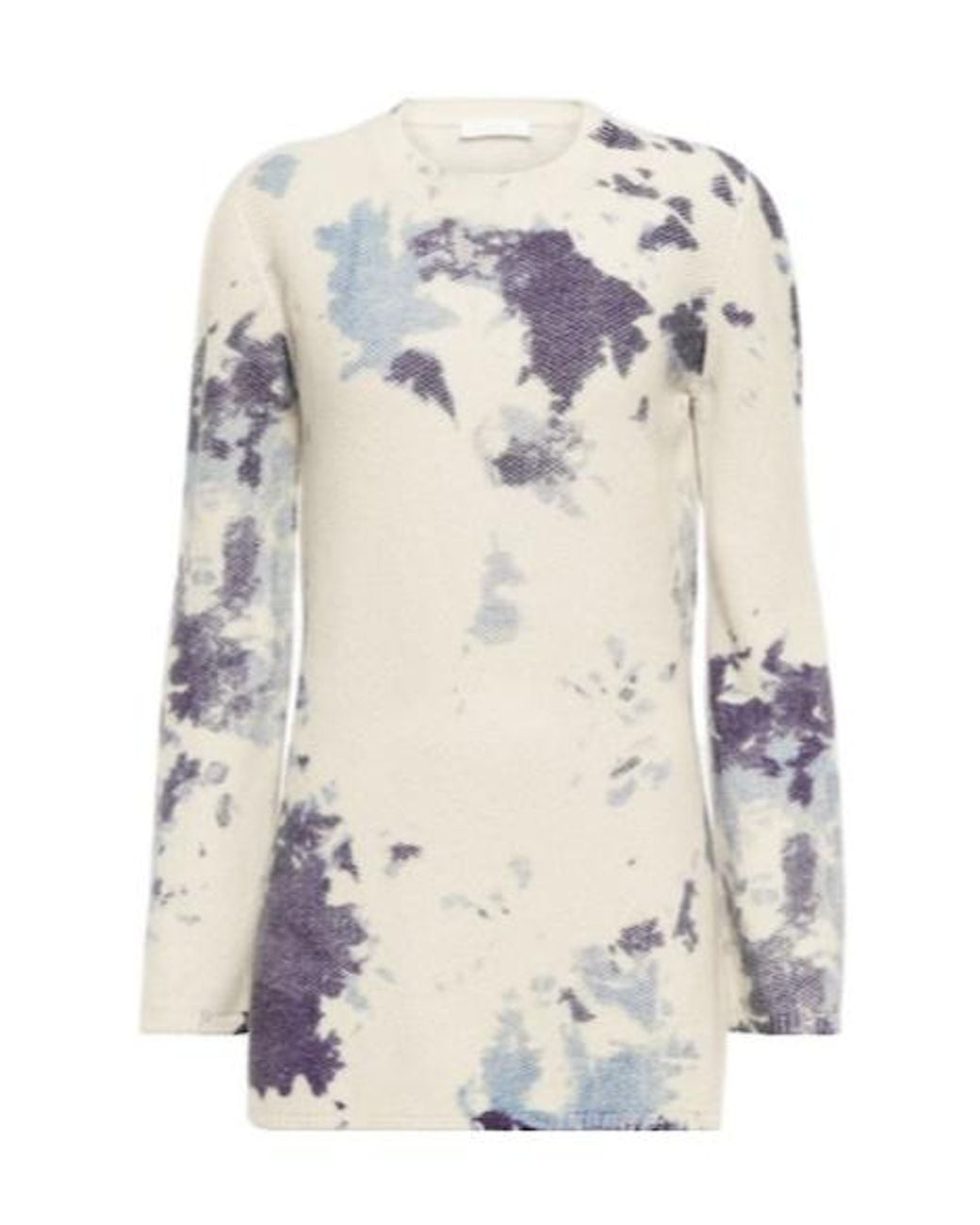 Chloé White Tie-Dye Cashmere Minidress