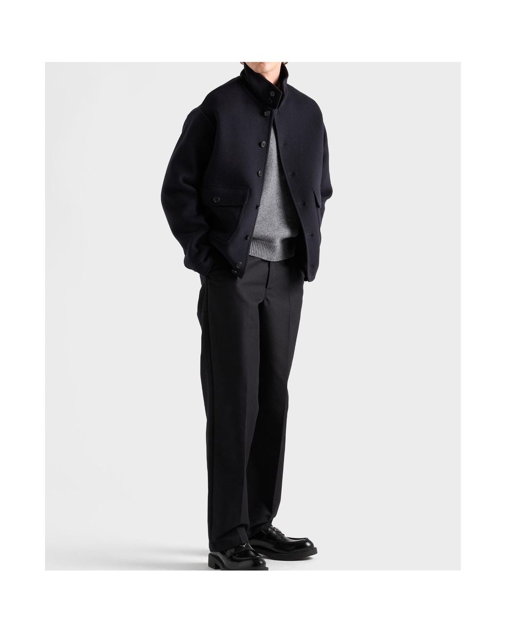 Prada Blue Cashmere Blouson Jacket for men