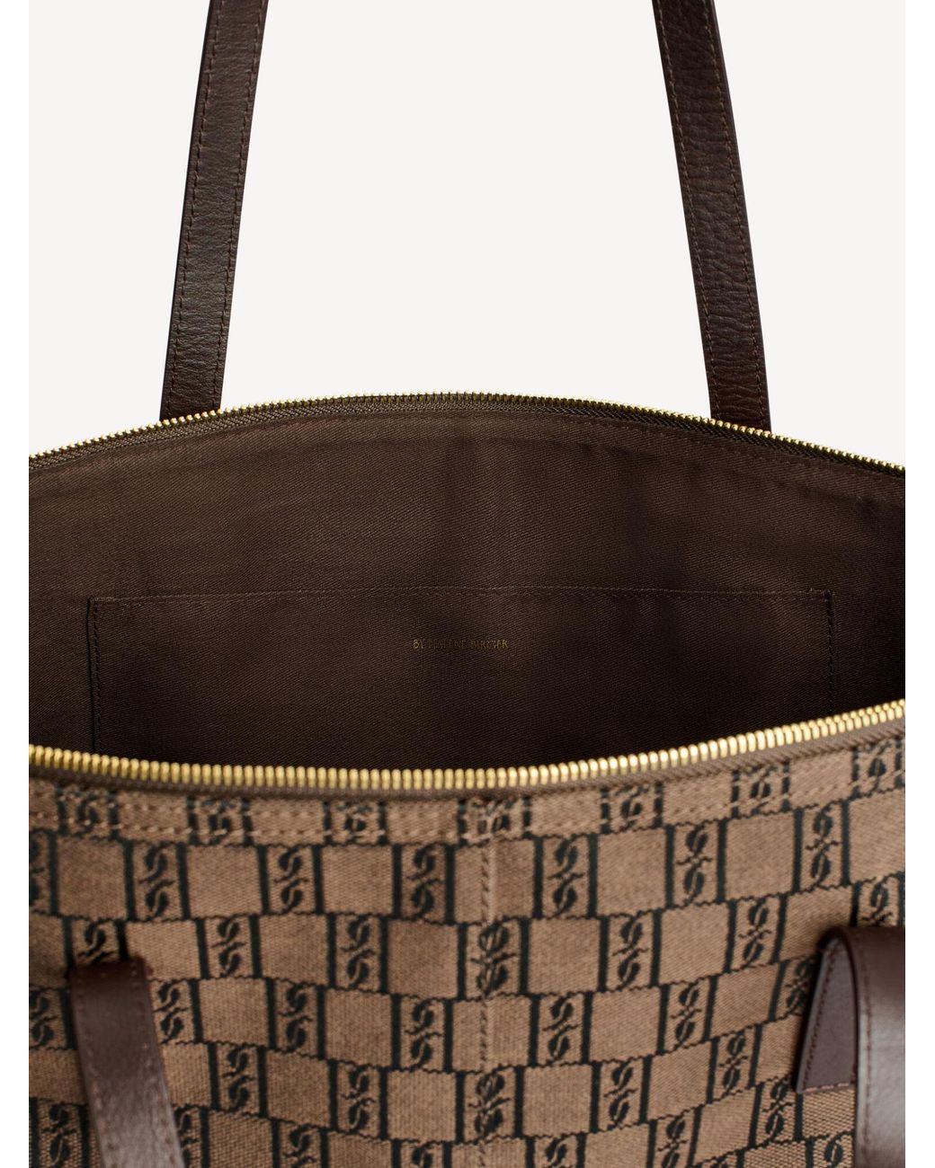 By Malene Birger Brown Carva Monogram Tote Bag