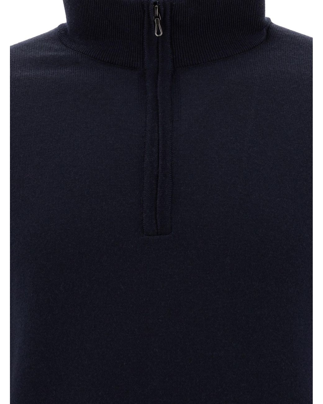 John Smedley Blue 'Tapton' Half-Zip Sweater for men