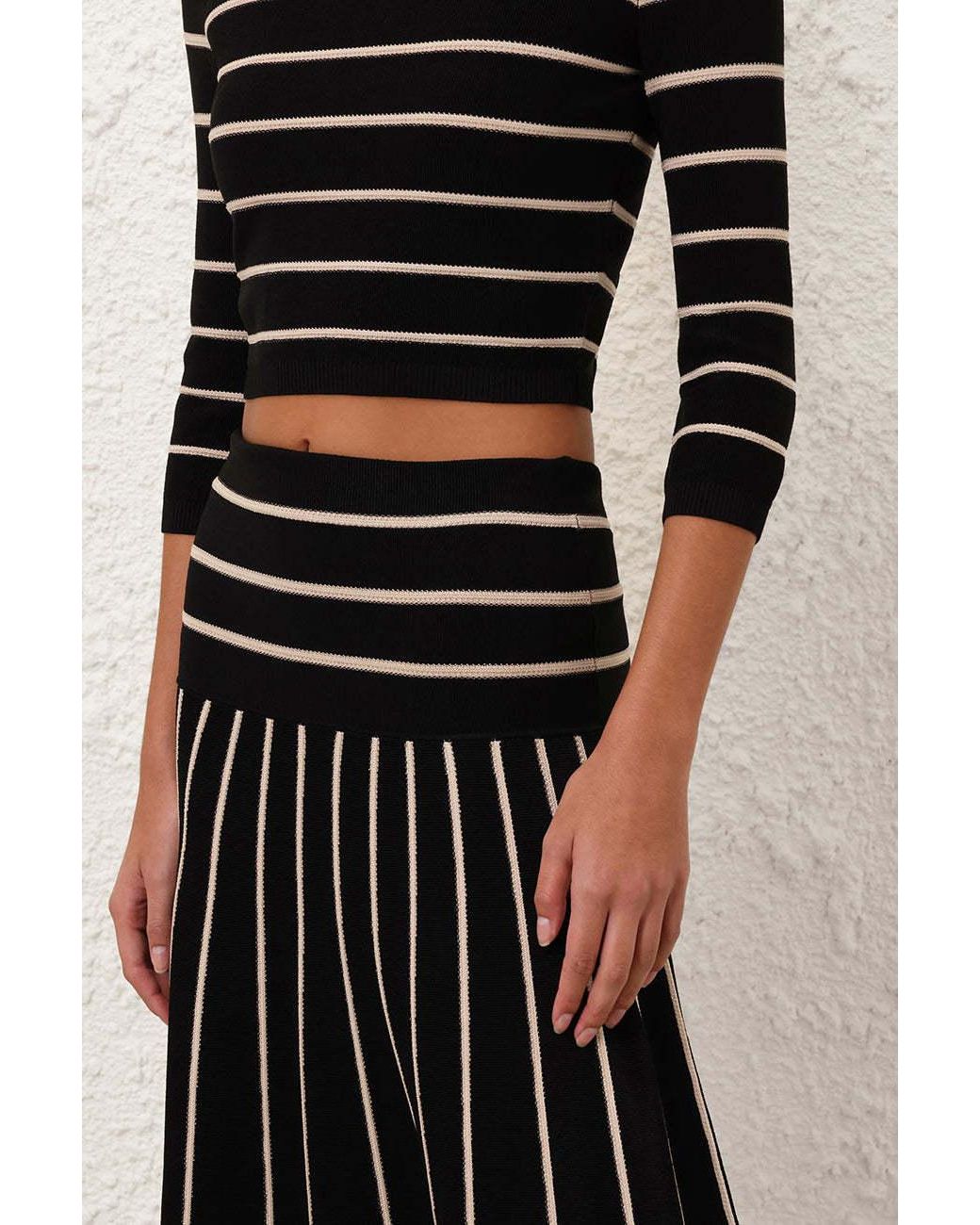 Zimmermann Black Striped Skirt