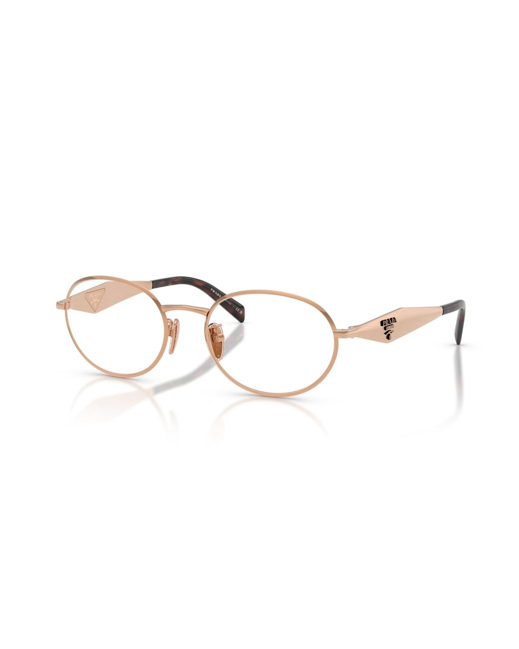 Prada Natural Eyewear Oval Frame Glasses