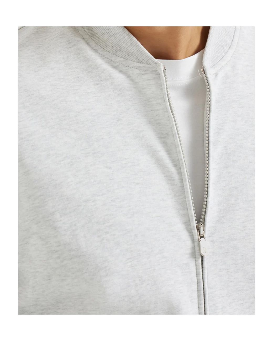 Brunello Cucinelli Gray Crewneck Zip-Up Sweatshirt for men