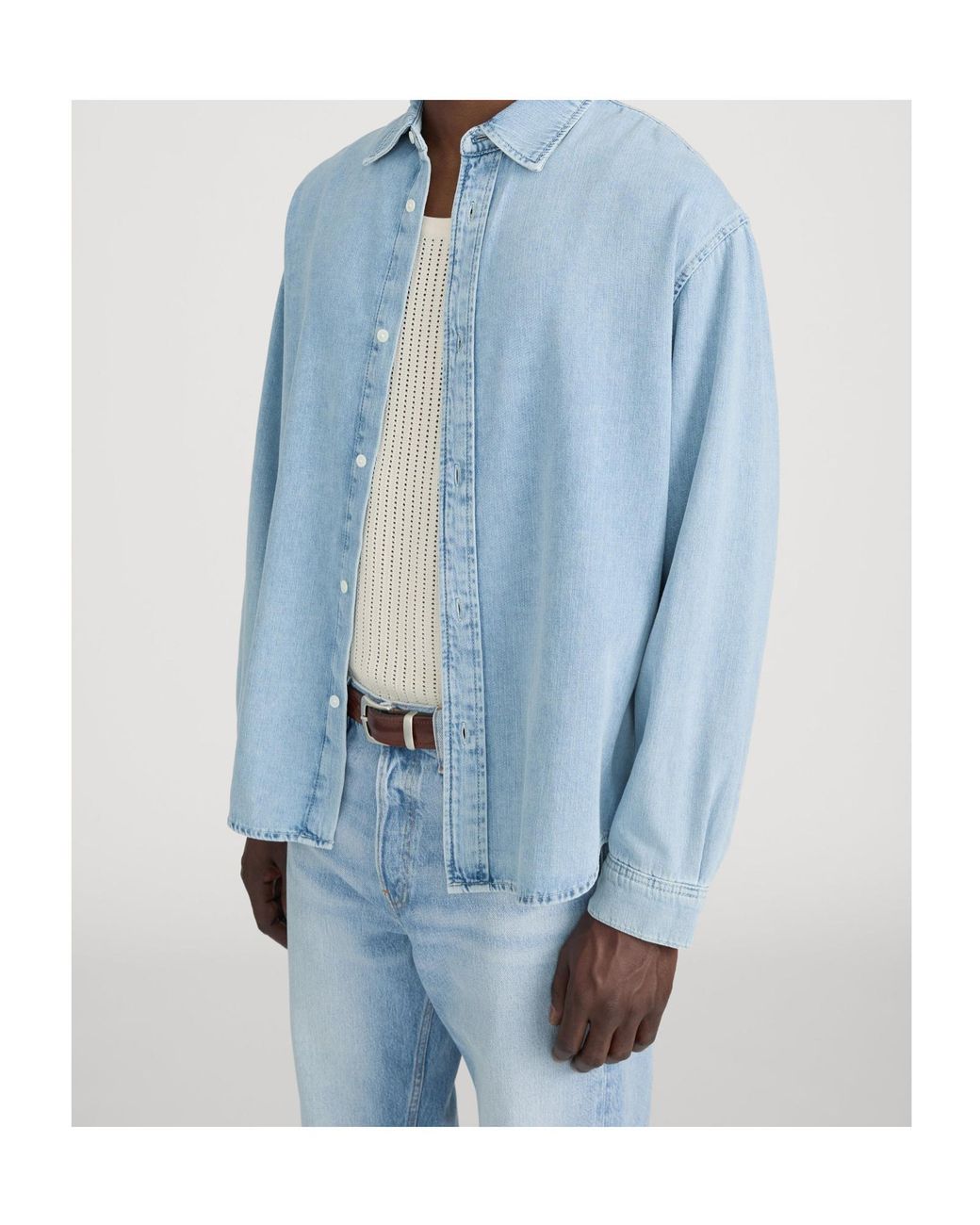 FRAME Blue Classic Denim Shirt for men