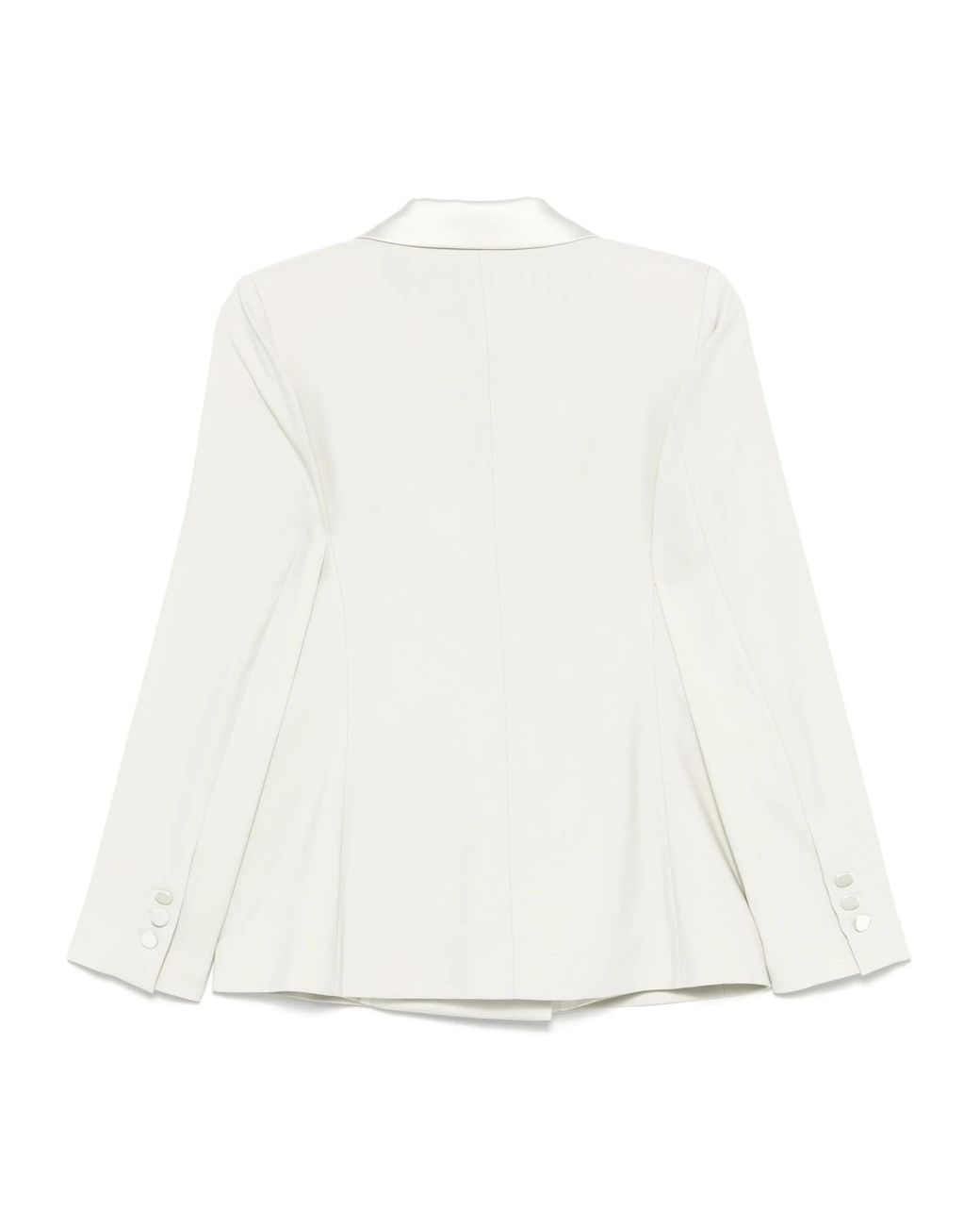 D.exterior White Double-Breasted Blazer Jacket