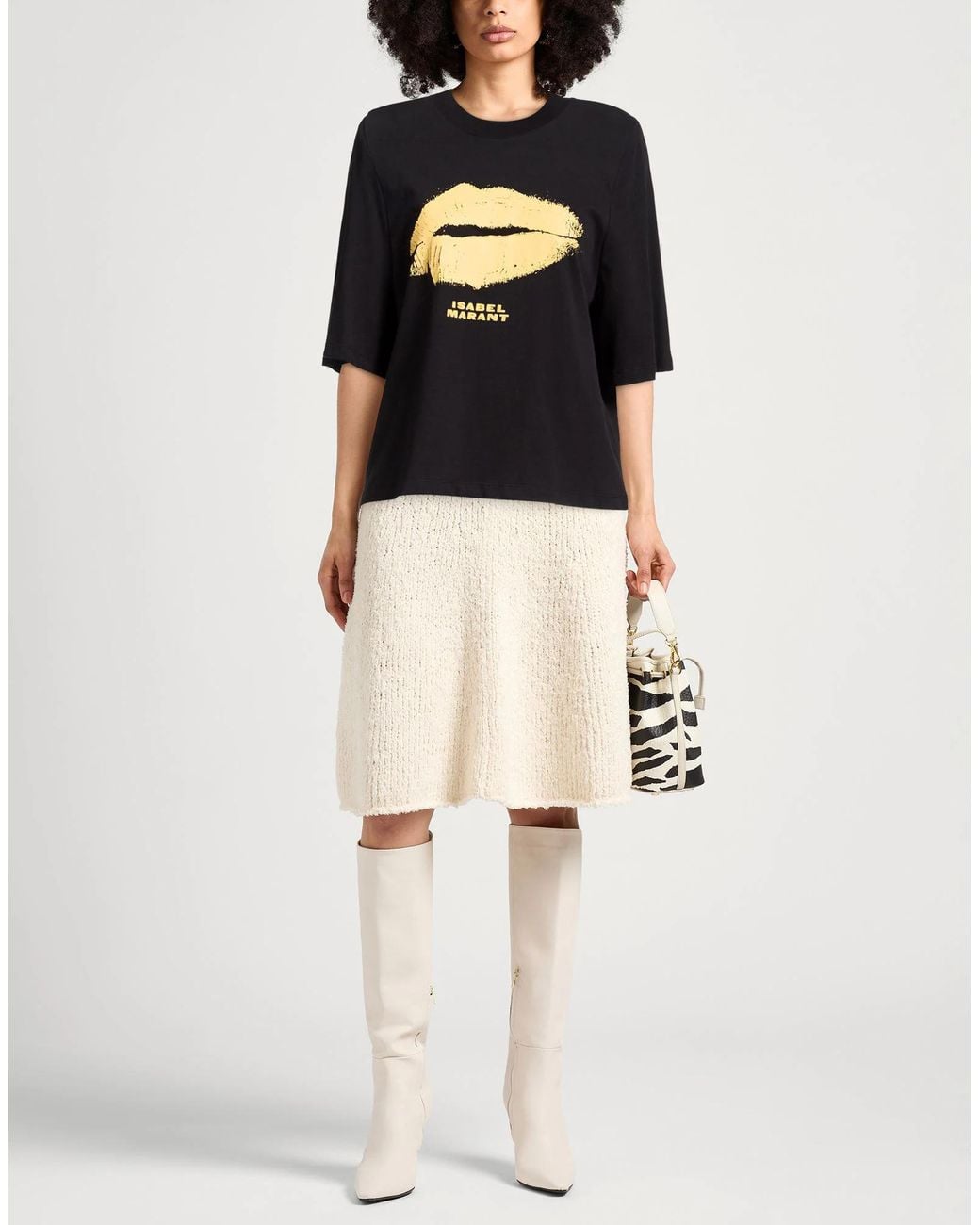 Isabel Marant Black Printed Short-Sleeve Tee