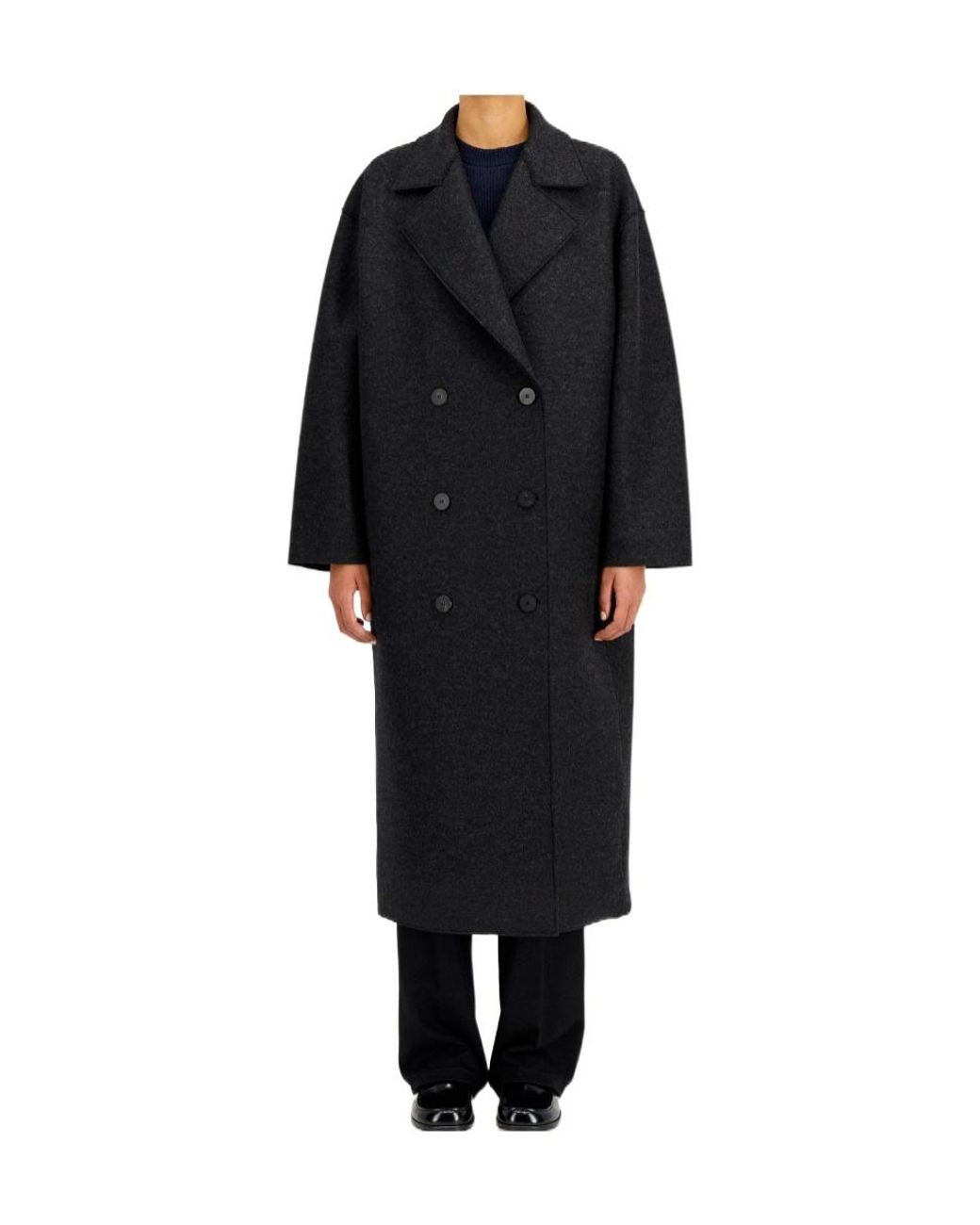 Harris Wharf London Black Double-Breasted Coat