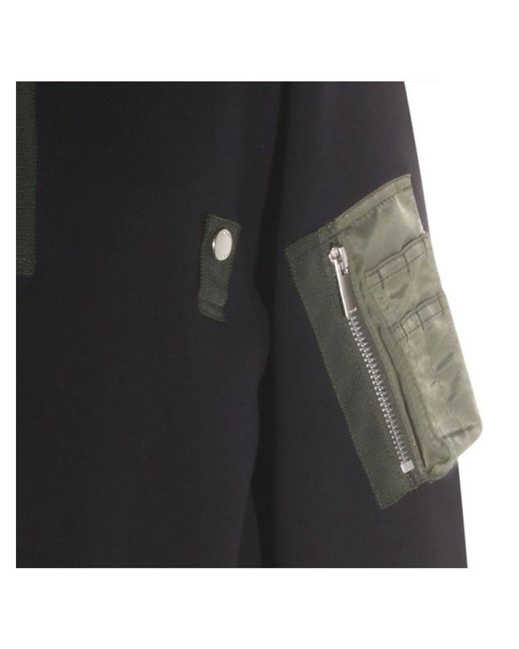 Sacai Black Sponge Sweat X Nylon Twill Hoodie