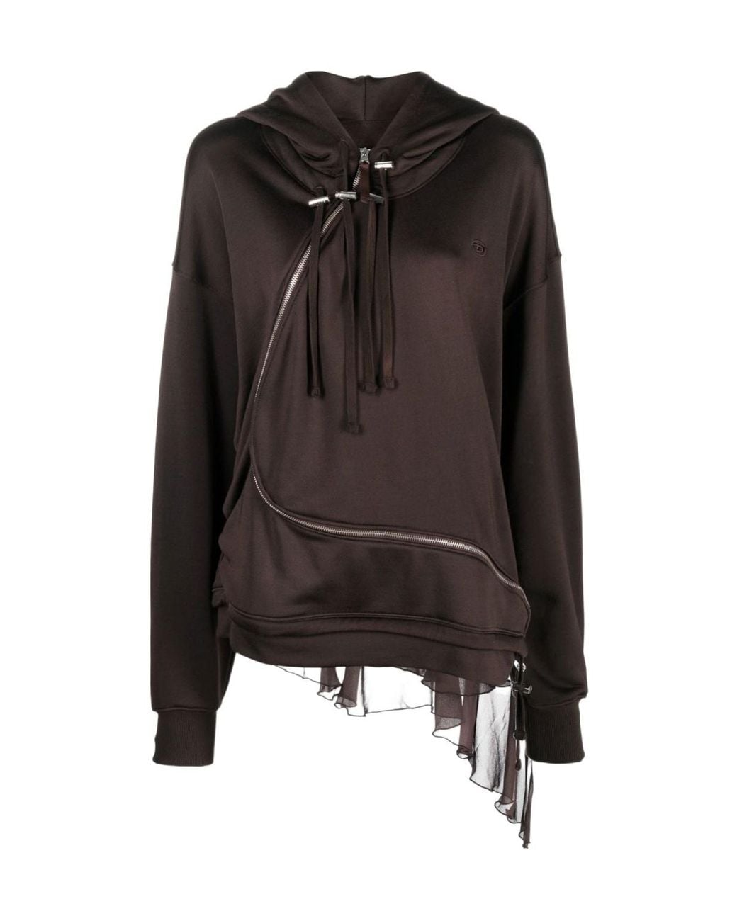 DIESEL Black F-Banazip Asymmetric Hoodie