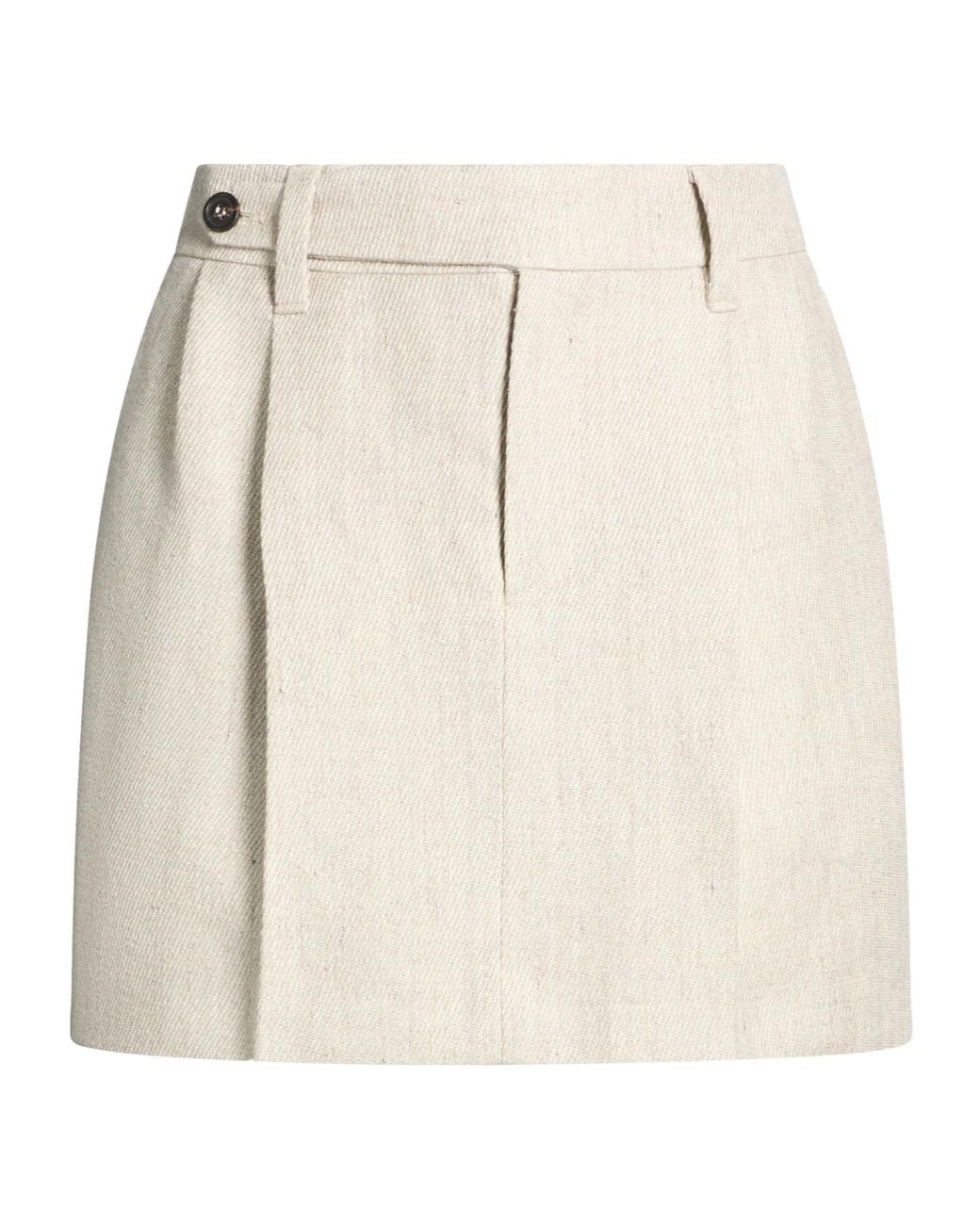Brunello Cucinelli Natural Mini Skirt Linen