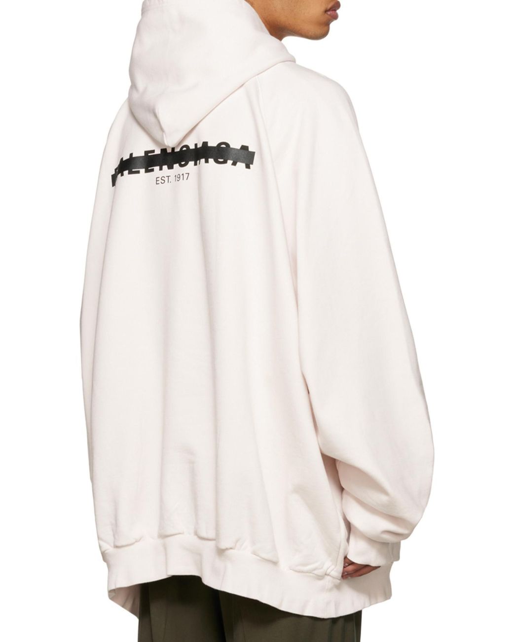 Balenciaga Gray Logo Printed Long-Sleeved Hoodie for men