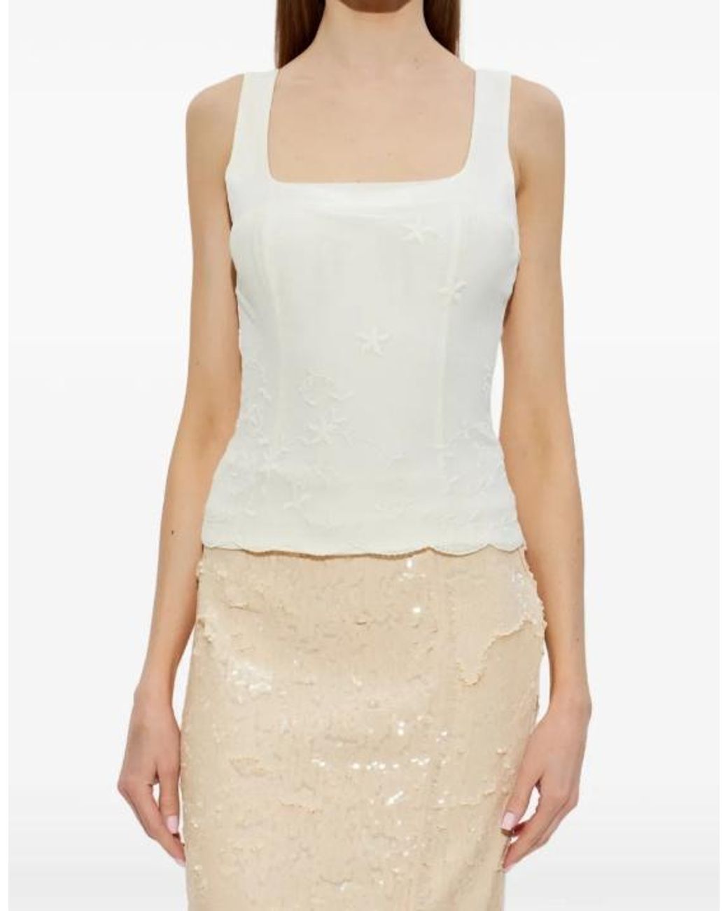 Posse White Cove Embroidered Top