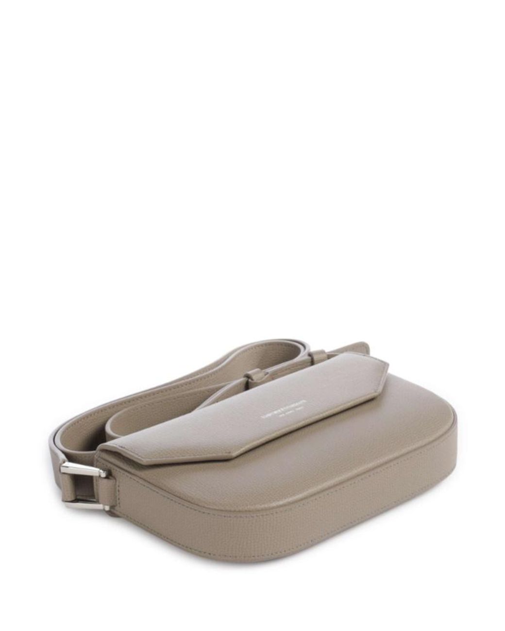 Emporio Armani White Mini Grainy-Leather Cross Body Bag