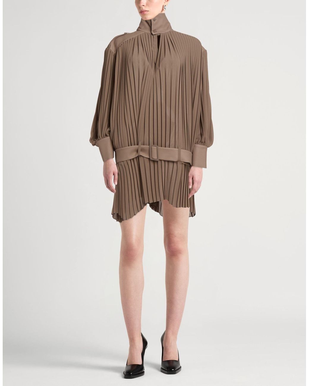 Maison Margiela Brown Pleated Dress