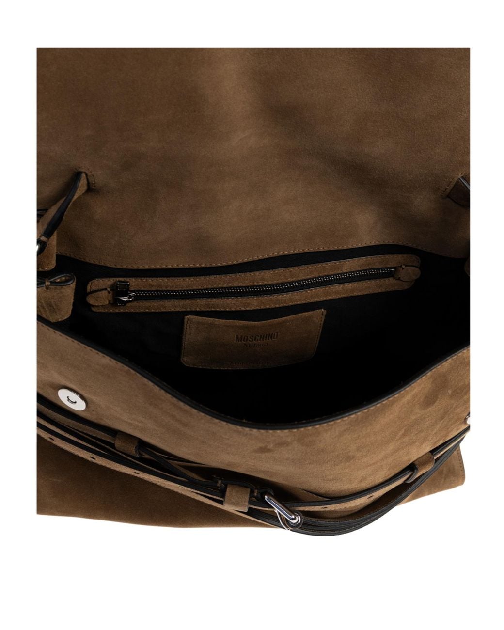 Moschino Brown Logo Detailed Top Handle Handbag