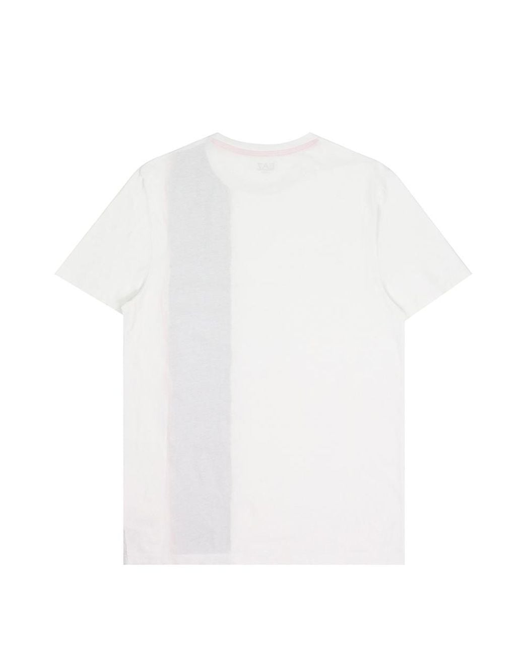 EA7 White Logo Printed T-Shirt With Round Neck for men