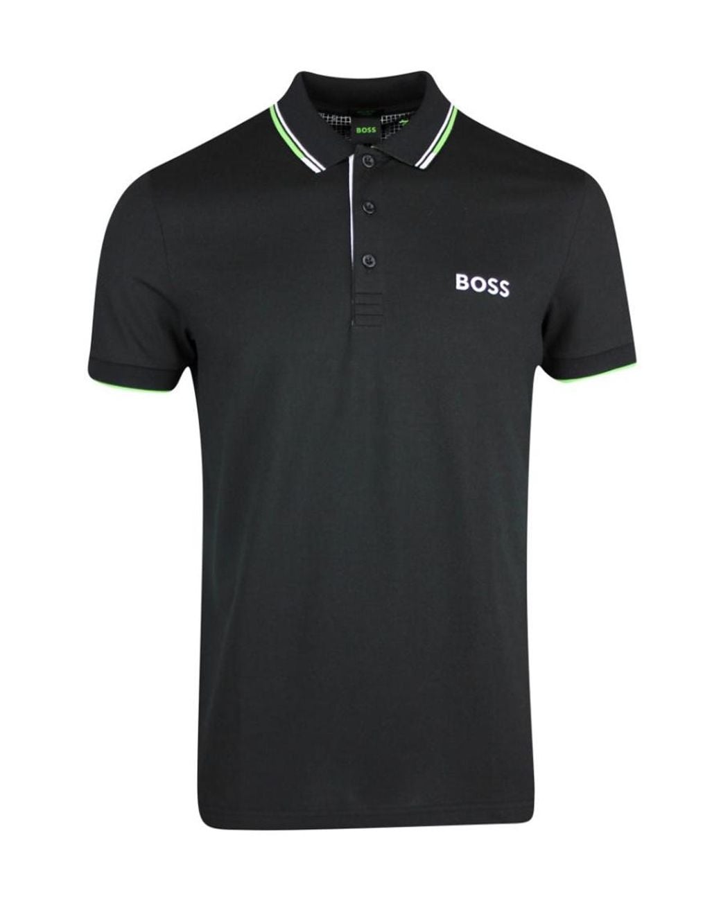 Boss Black Embroidered-Logo Polo Shirt for men