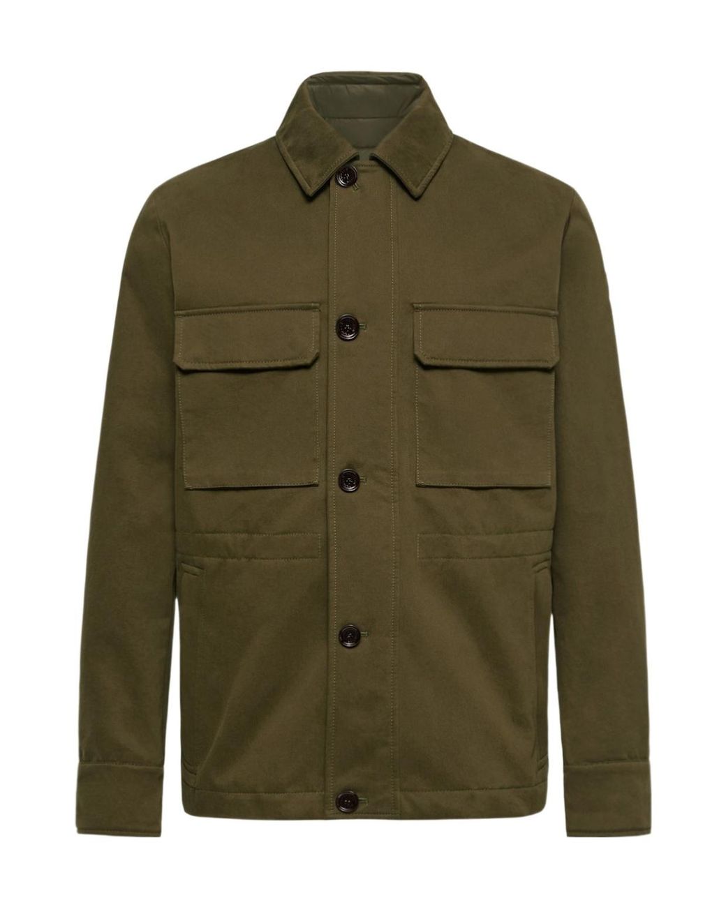 Moncler Green Thaldrik Cotton Field Jacket for men