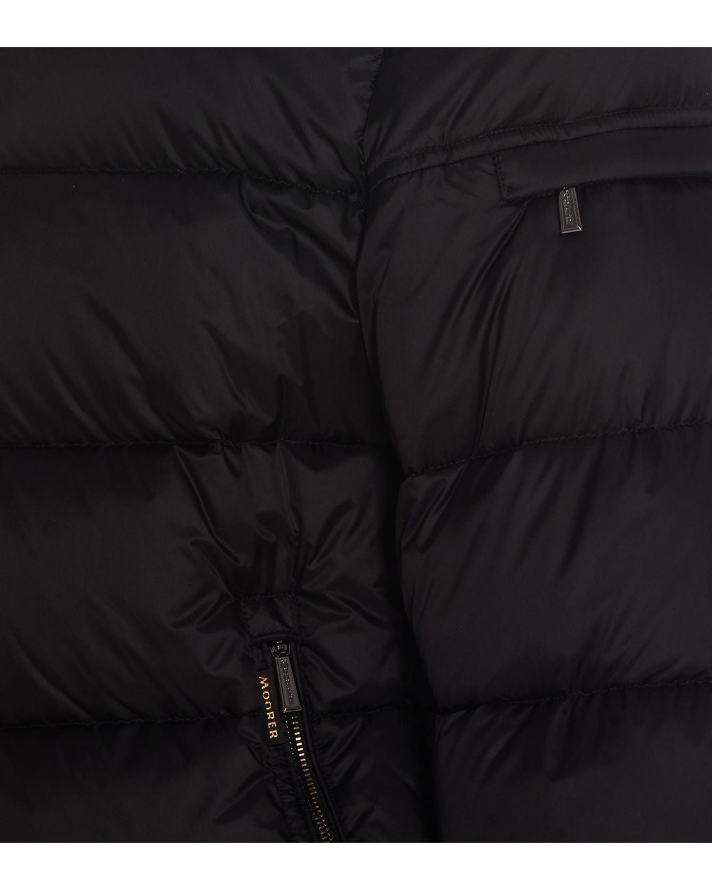 Moorer Black Brett-Sh Hooded Zipped Down Jacket for men