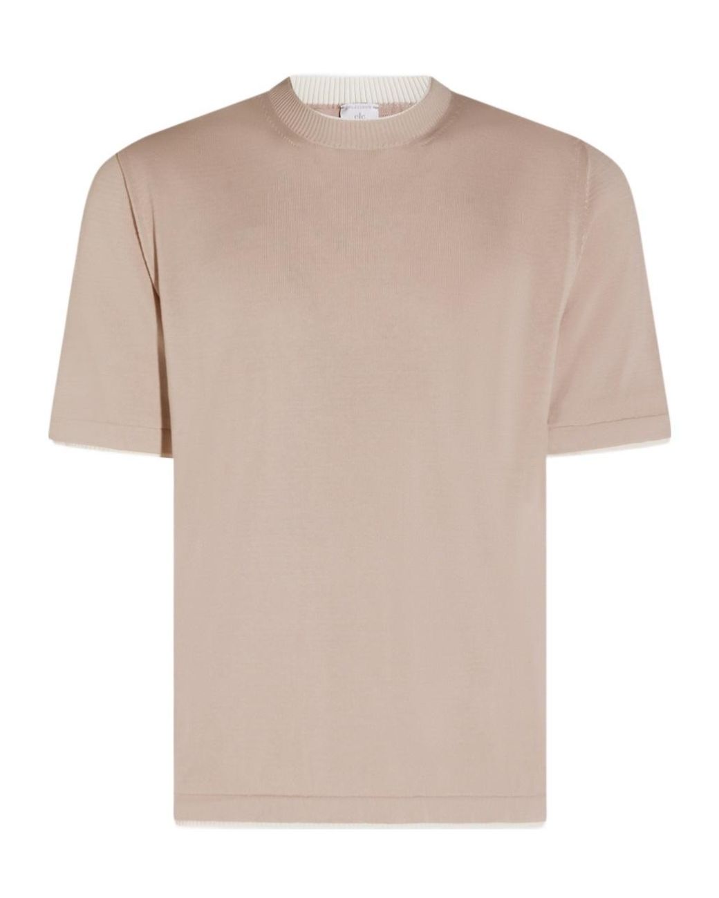 Eleventy White Short Sleeved Crewneck Knitted Top for men