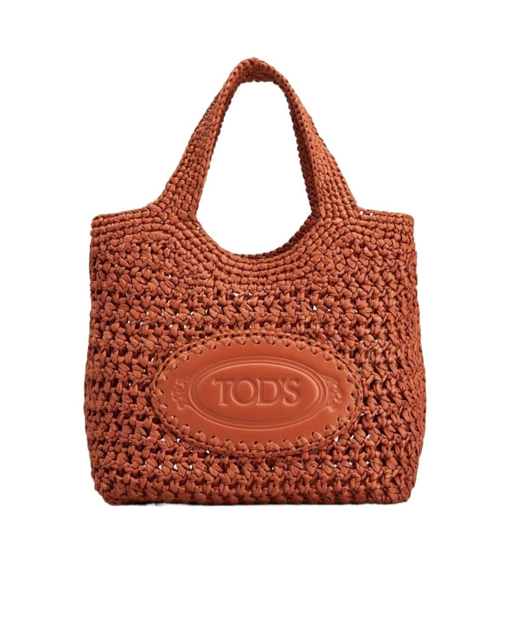 Tod's Red Manici Logo Debossed Tote Bag
