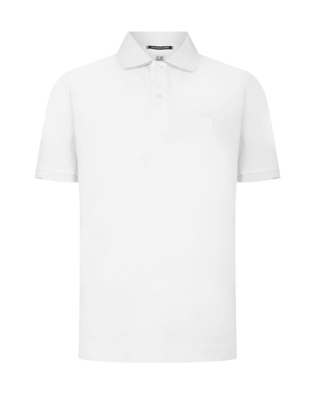 C P Company White Short Sleeve Polo Shirt for men
