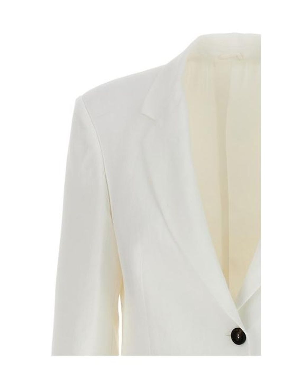 Brunello Cucinelli White Flap-Pocketed Single-Breasted Blazer