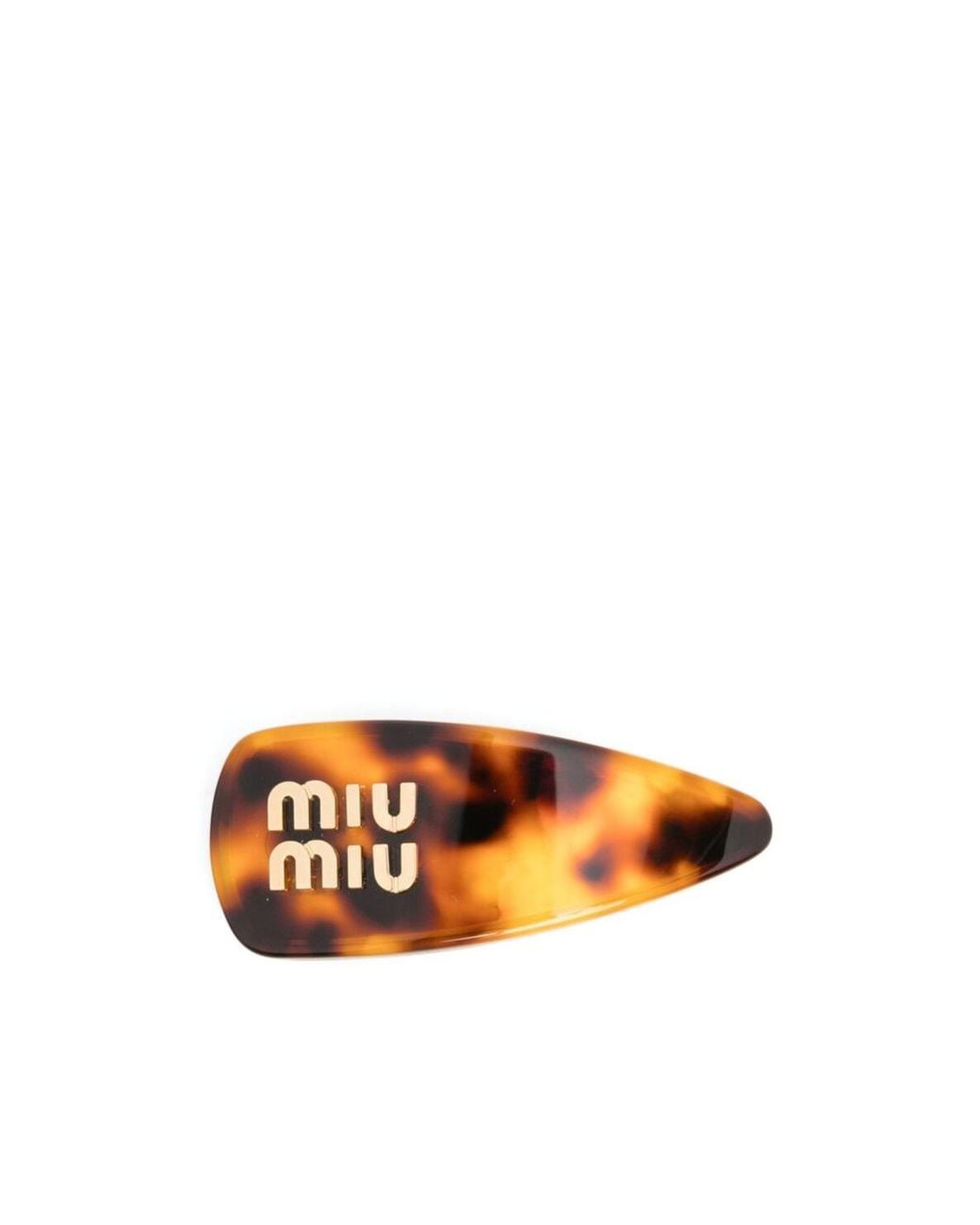 Miu Miu Orange Logo-Lettering Clasp Fastened Hair Clip