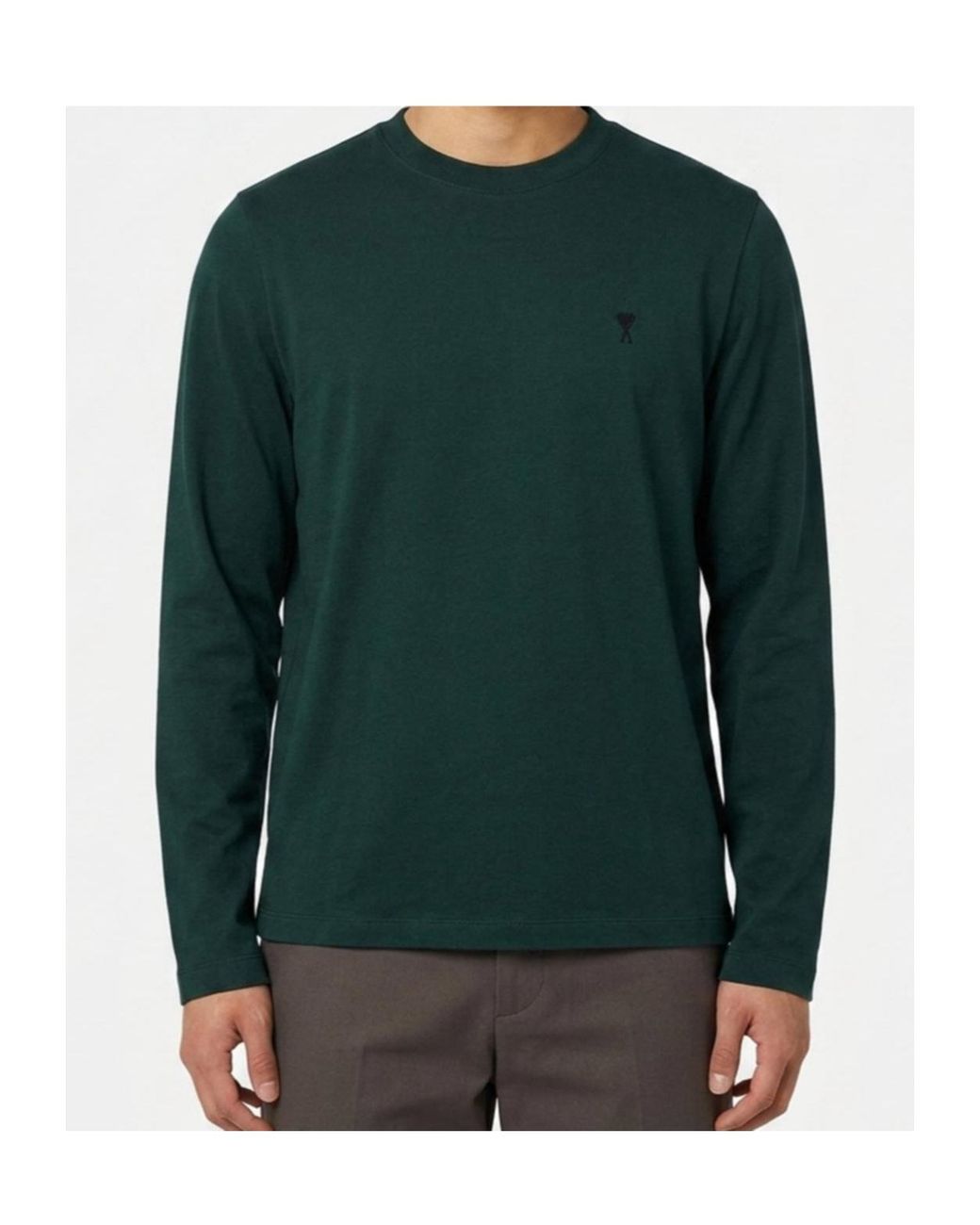 AMI Green Long-Sleeve T-Shirt for men