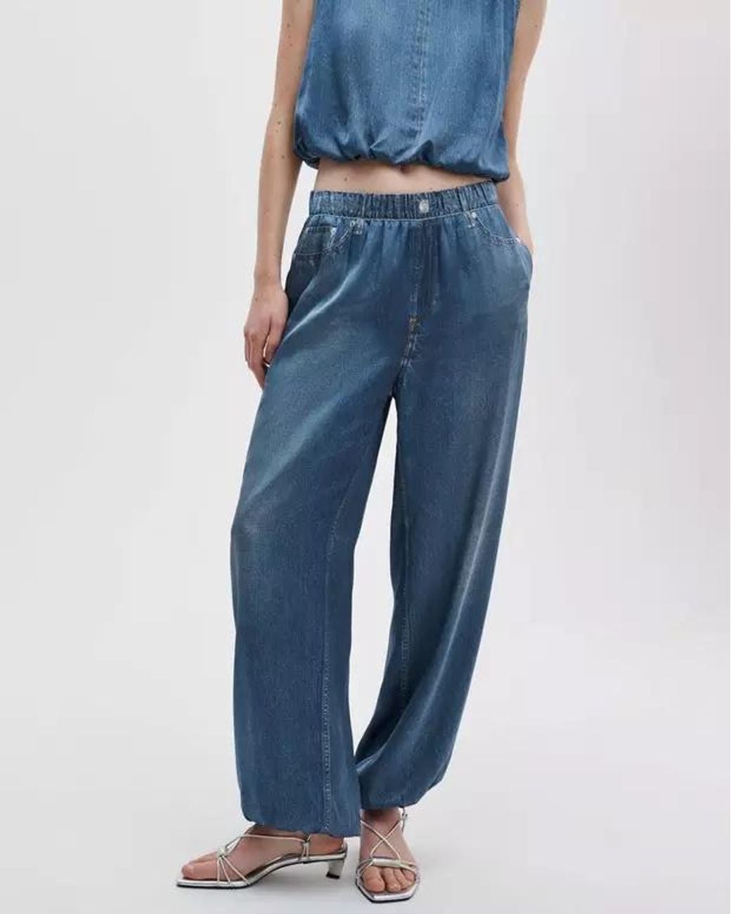 Rag & Bone Blue Miramar Satin Bubble Pants