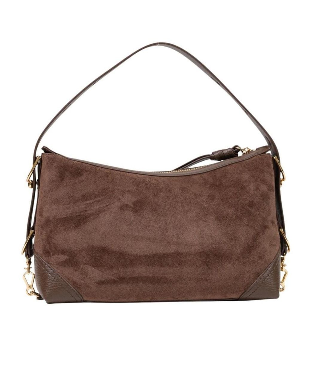 Moschino Brown Zippered Shoulder Bag