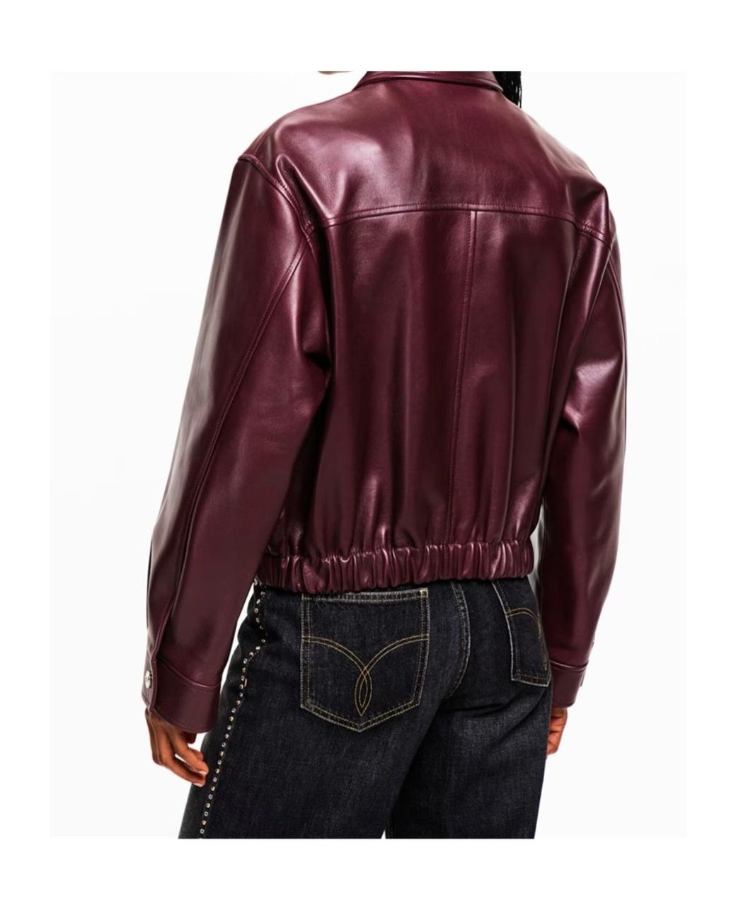 Versace Purple Zip Pocket Leather Jacket