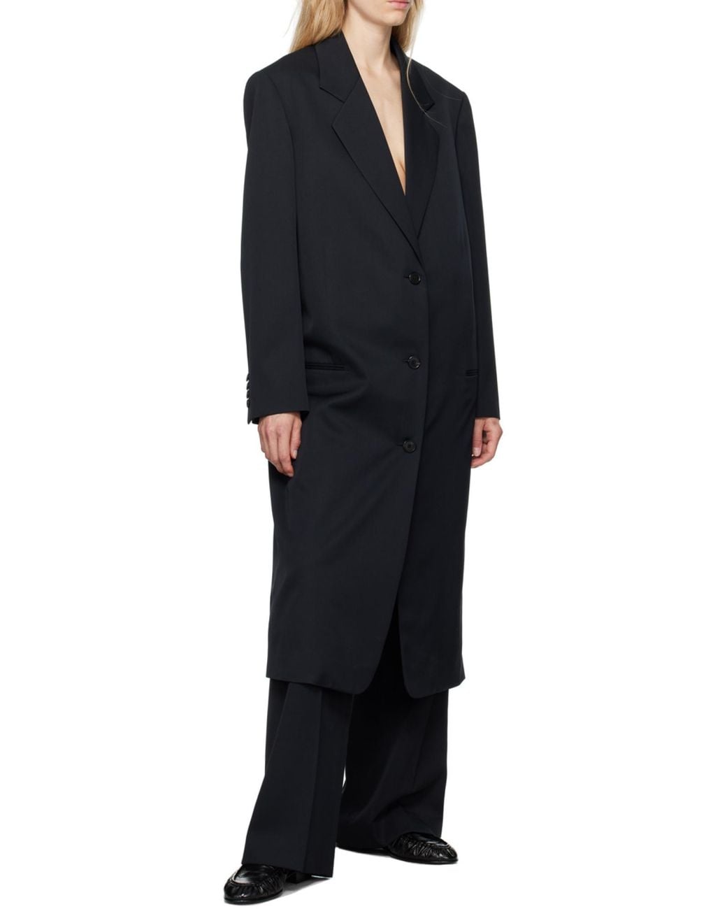 The Row Black Logo Loafers