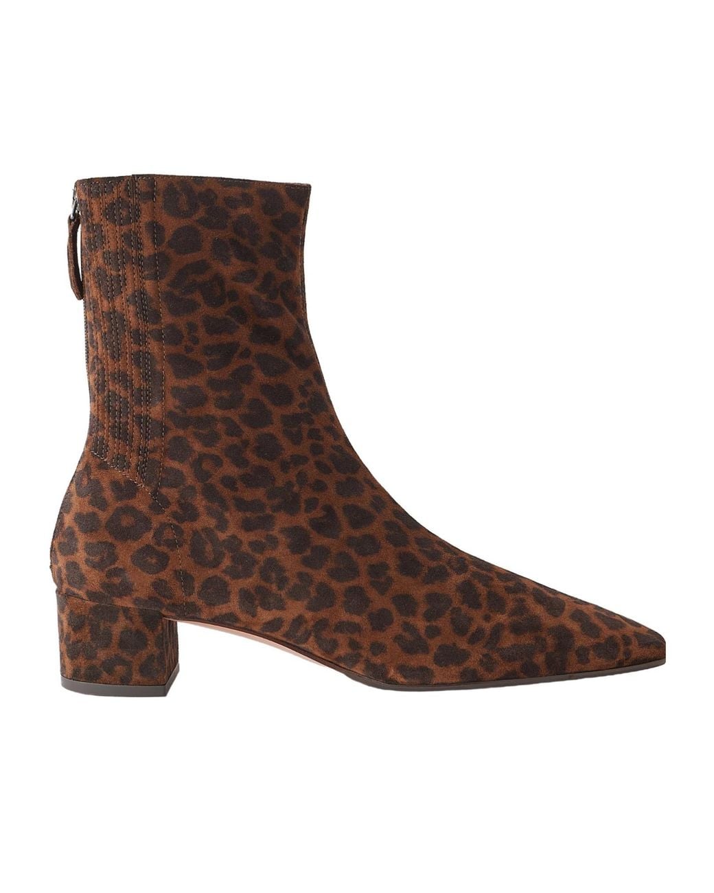 Aquazzura Brown Animal-Print Suede Boots