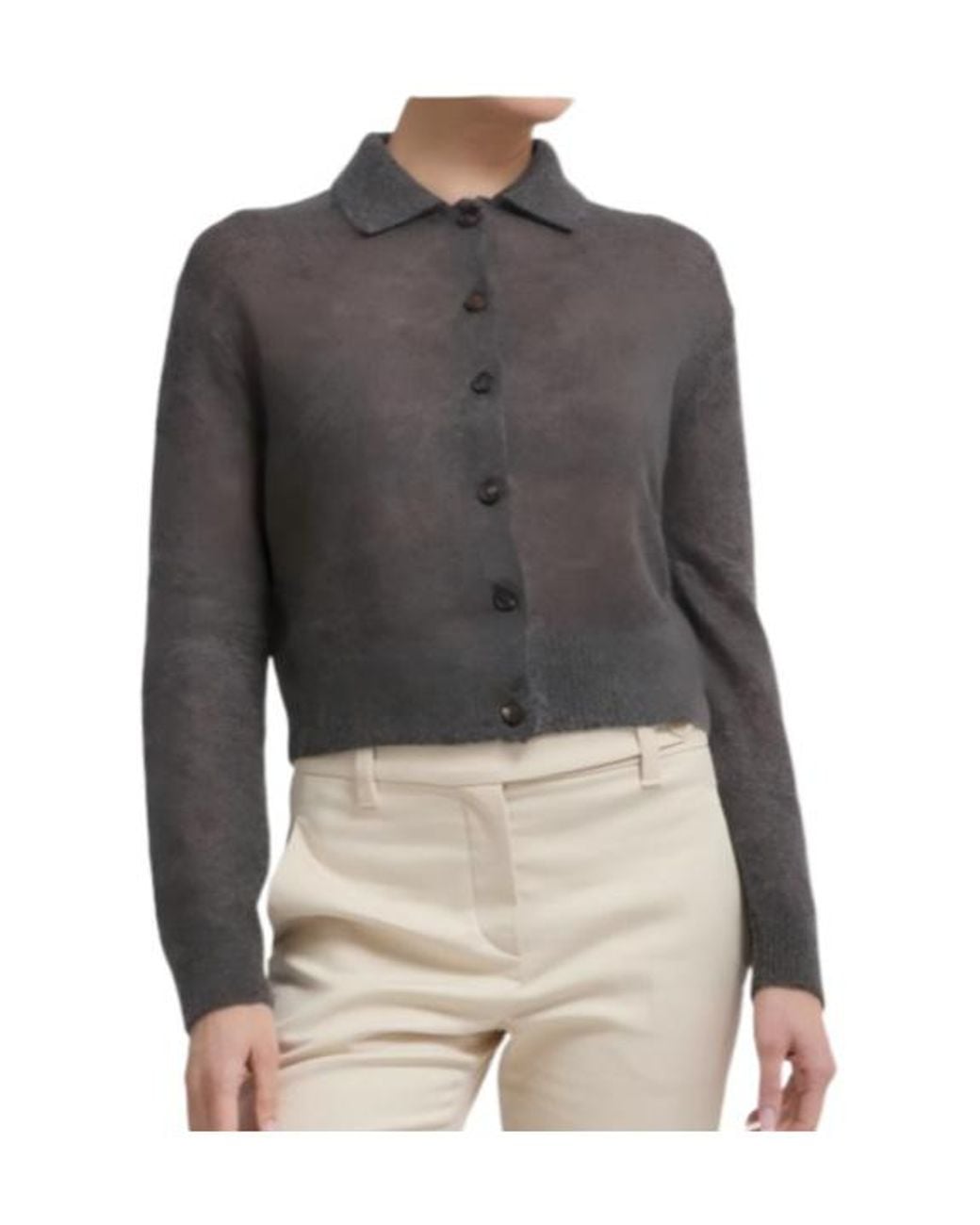 Brunello Cucinelli Gray Long-Sleeved Cardigan