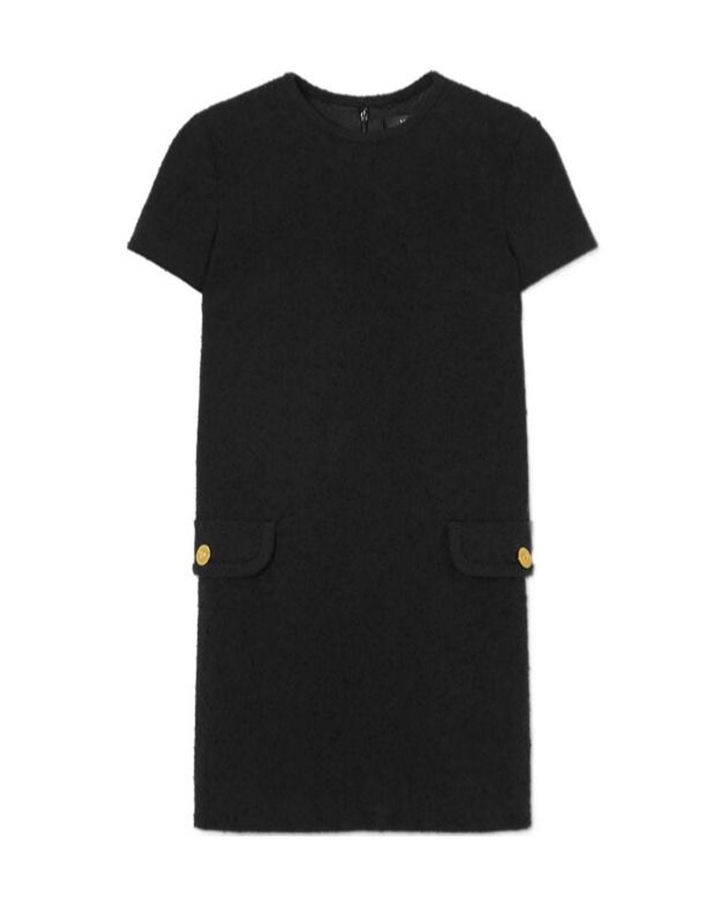 Versace Black Tweed Shift Minidress
