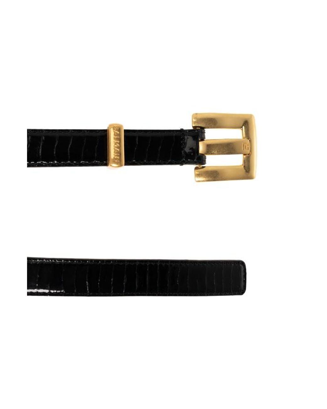 Balmain White Embossed Buckle Belt