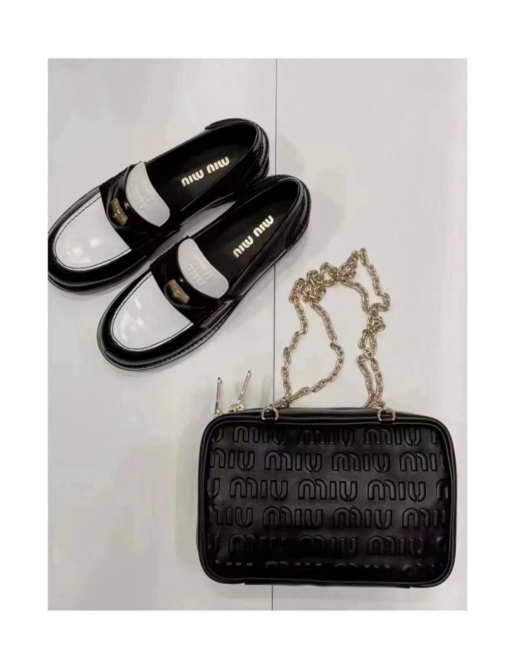 Miu Miu Black Leather Penny Loafers