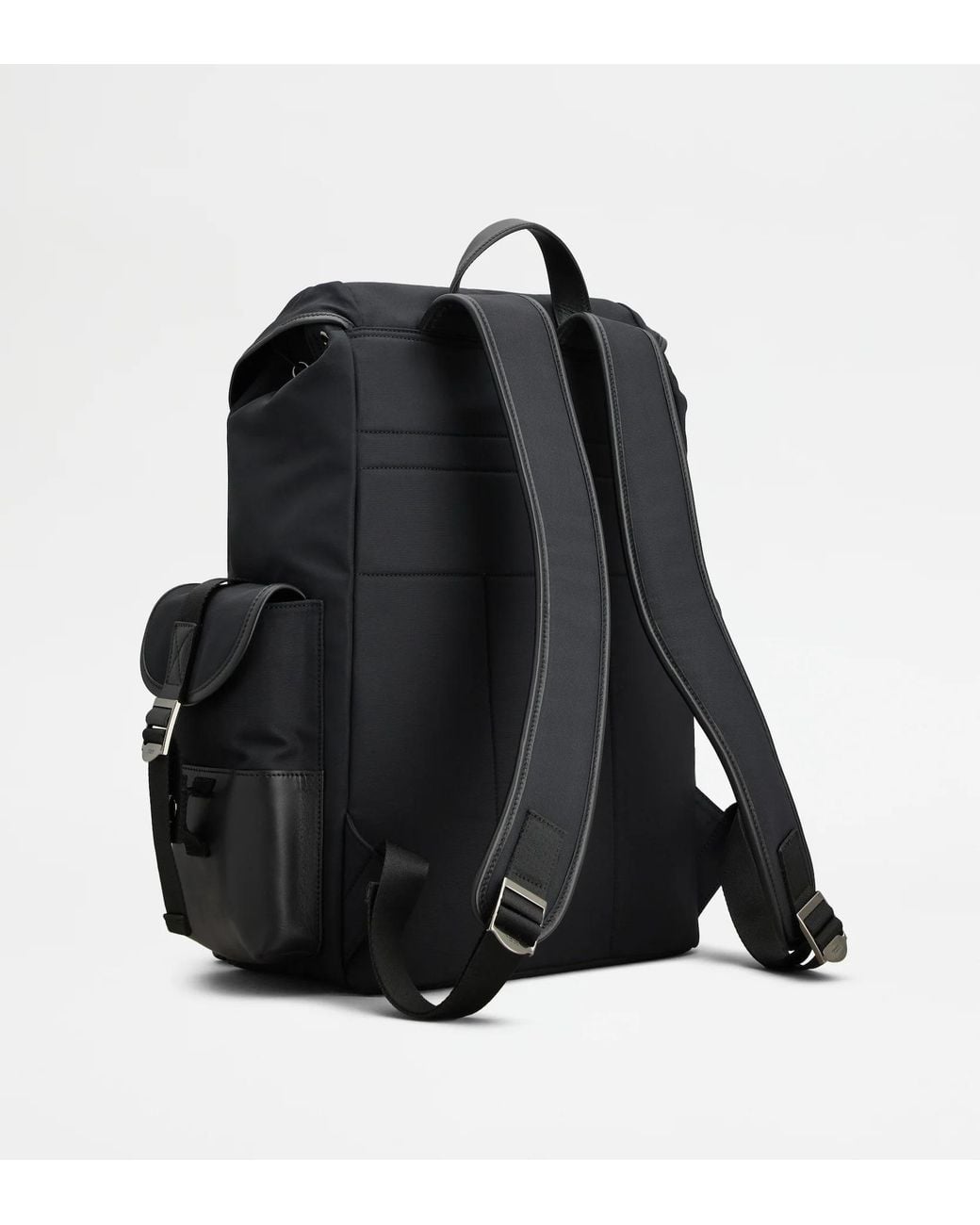 Tod's Black Drawstring Flap Backpack for men